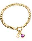 Letter & birthstone bracelet gold - Personalized