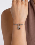 Adjustable Letter & birthstone bracelet - Tarnish free