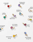 Birthstone charm silver