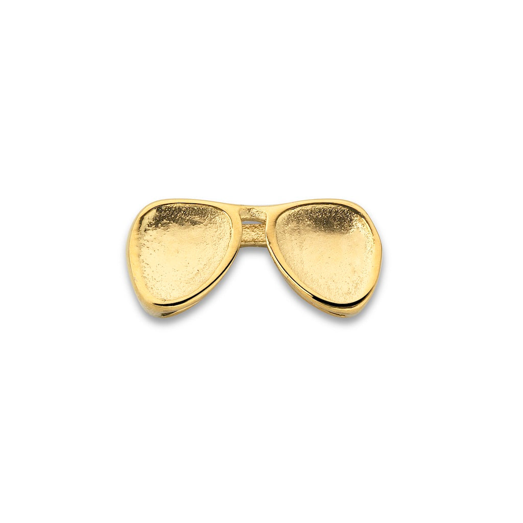Mesh charm sunglasses gold
