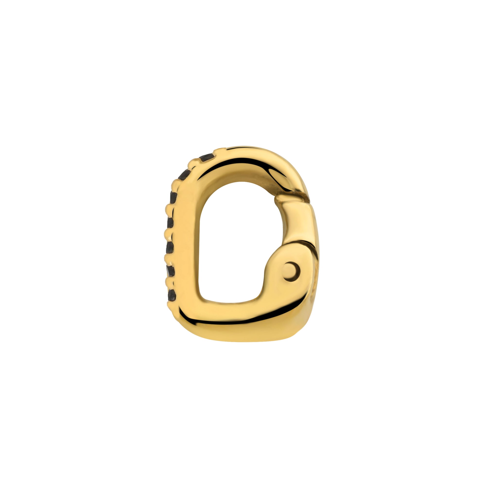 Clip black stones gold - Stainless steel