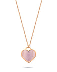 Heart pearl necklace rosé gold - Stainless steel